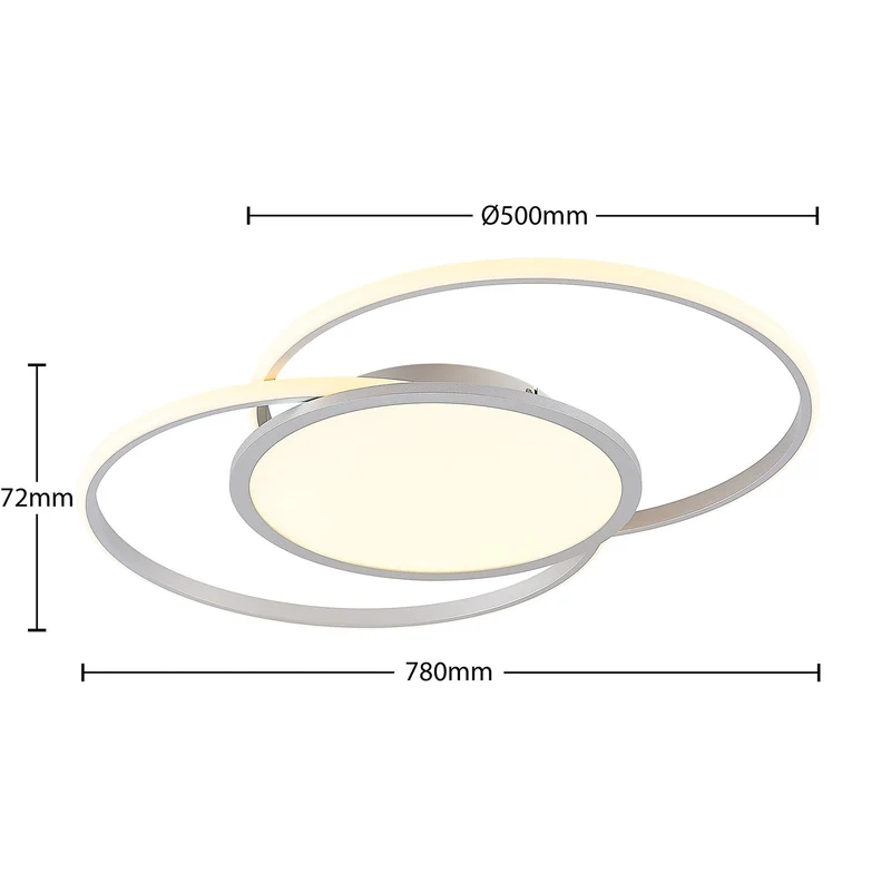 B-Ware Lucande Deckenleuchte Deckenlampe LED Senne Silber Leuchte Lampe Wohnzimmer Mode