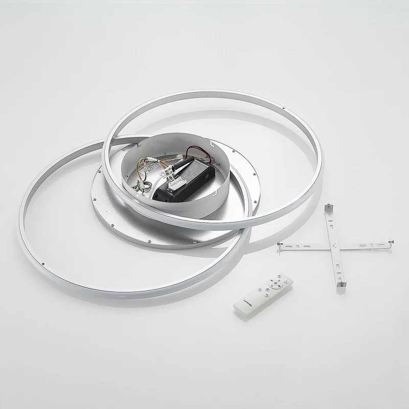 B-Ware Lucande Deckenleuchte Deckenlampe LED Senne Silber Leuchte Lampe Wohnzimmer Mode