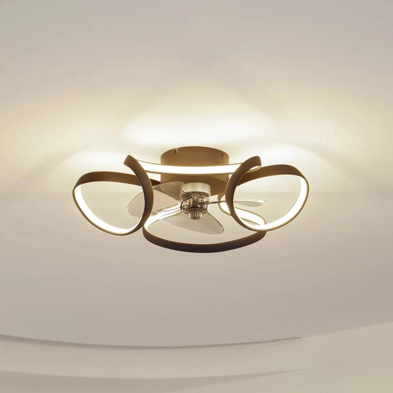 B-Ware Lindby LED-Deckenventilator Lomata Deckenventilator Venti schwarz leise Ø 23 cm