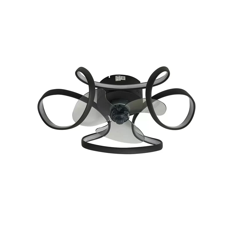 B-Ware Lindby LED-Deckenventilator Lomata Deckenventilator Venti schwarz leise Ø 23 cm