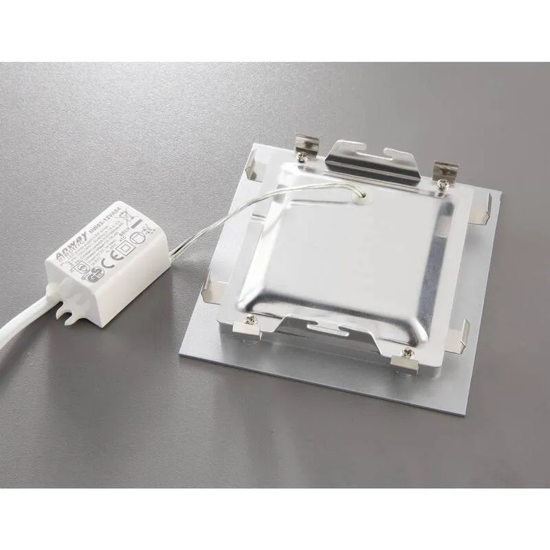 B-Ware Heitronic Einbauleuchte LED 3.5W warmweiß quadratisch Edelstahl 2700K IP20 95lm
