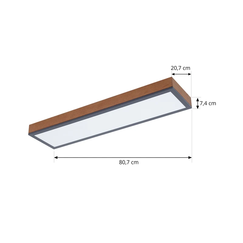 B-Ware Lindby Deckenlampe Deckenleuchte Laviona LED Lampe graphit 80x20cm warmweiß
