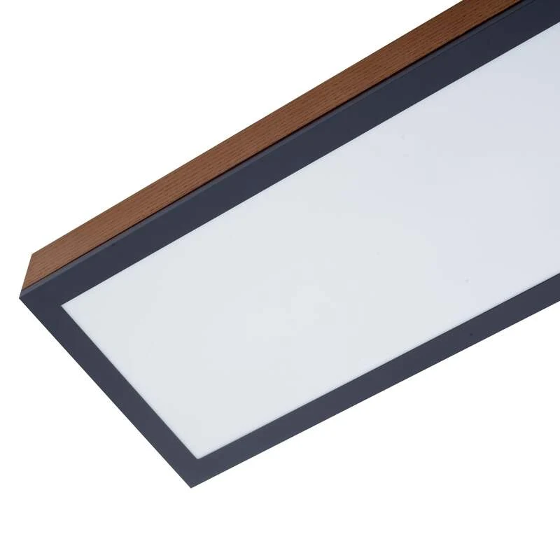 B-Ware Lindby Deckenlampe Deckenleuchte Laviona LED Lampe graphit 80x20cm warmweiß