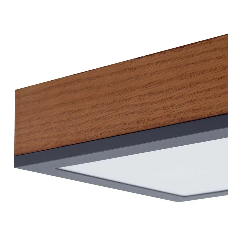 B-Ware Lindby Deckenlampe Deckenleuchte Laviona LED Lampe graphit 80x20cm warmweiß