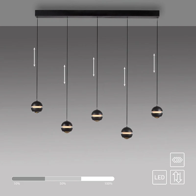 B-Ware SCHÖNER WOHNEN Pendelleuchte Hängelampe LED LINI verstellbar dimmbar schwarz