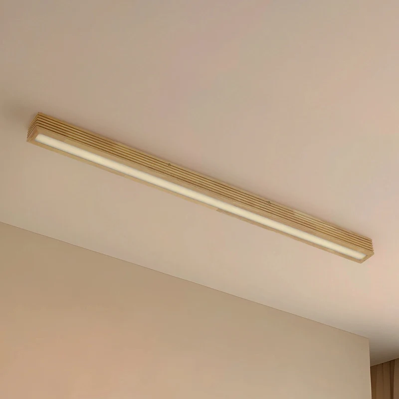 B-Ware Lucande Deckenleuchte Lampe LED Eiche hellbraun Emara dimmbar Wohnzimmer Holz