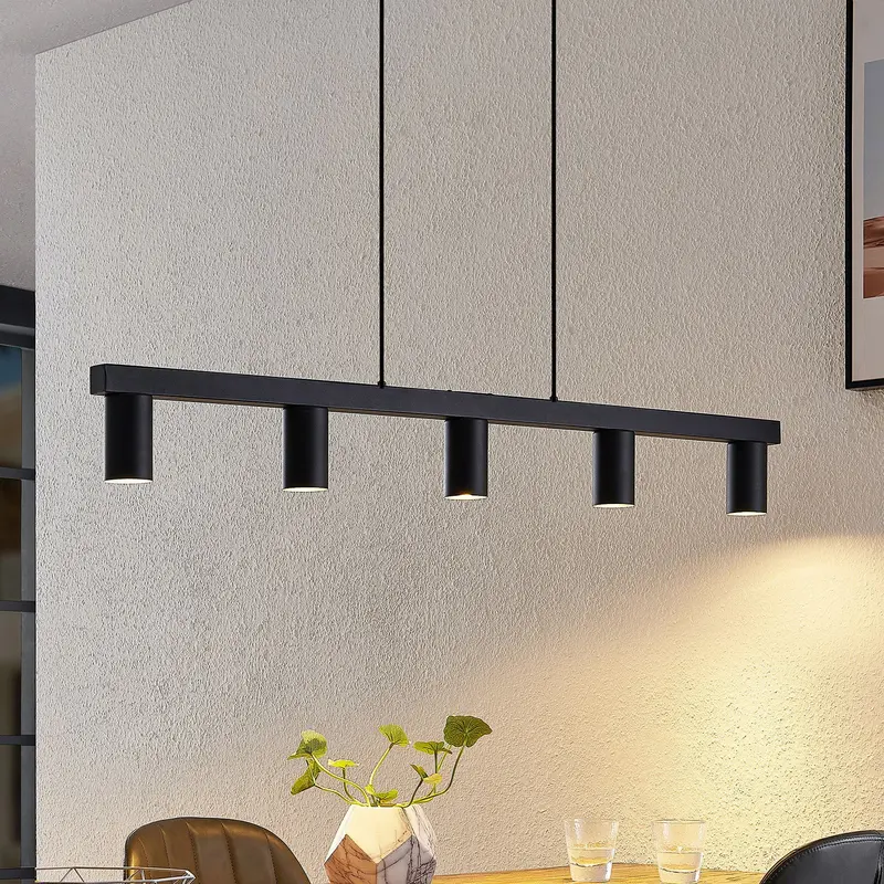 B-Ware Lindby Baliko Hängeleuchte Deckenlampe Lampe Pendelleuchte 5-flmg GU10 schwarz