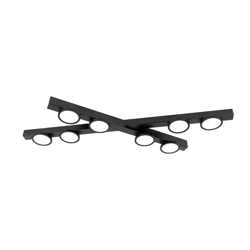 B-Ware Lucande Deckenleuchte Kellino schwarz 8-flammig GU10 Deckenlampe Lampe Leuchte