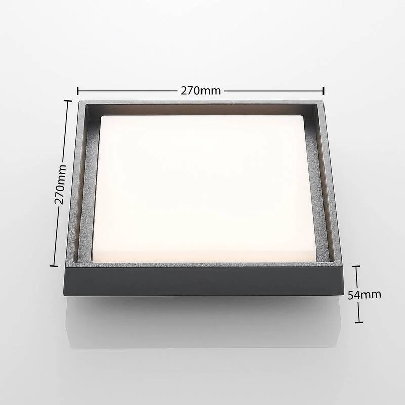 B-Ware Lucande Deckenleuchte Außenlampe LED Birta dunkelgrau Aluminiumdruckguss IP54