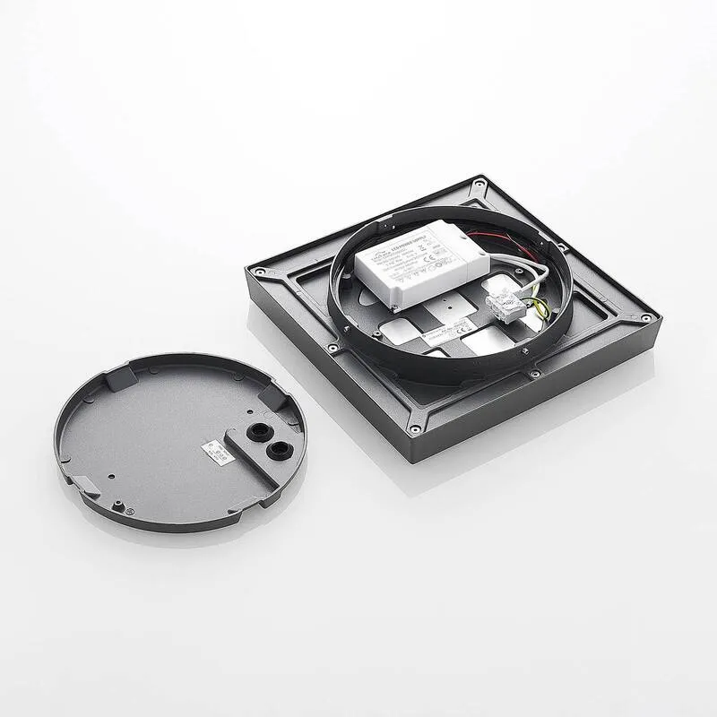 B-Ware Lucande Deckenleuchte Außenlampe LED Birta dunkelgrau Aluminiumdruckguss IP54