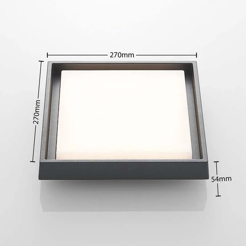 B-Ware Lucande Deckenleuchte Außenlampe LED Birta dunkelgrau Aluminiumdruckguss IP54