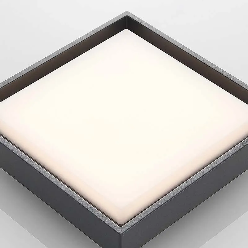 B-Ware Lucande Deckenleuchte Außenlampe LED Birta dunkelgrau Aluminiumdruckguss IP54