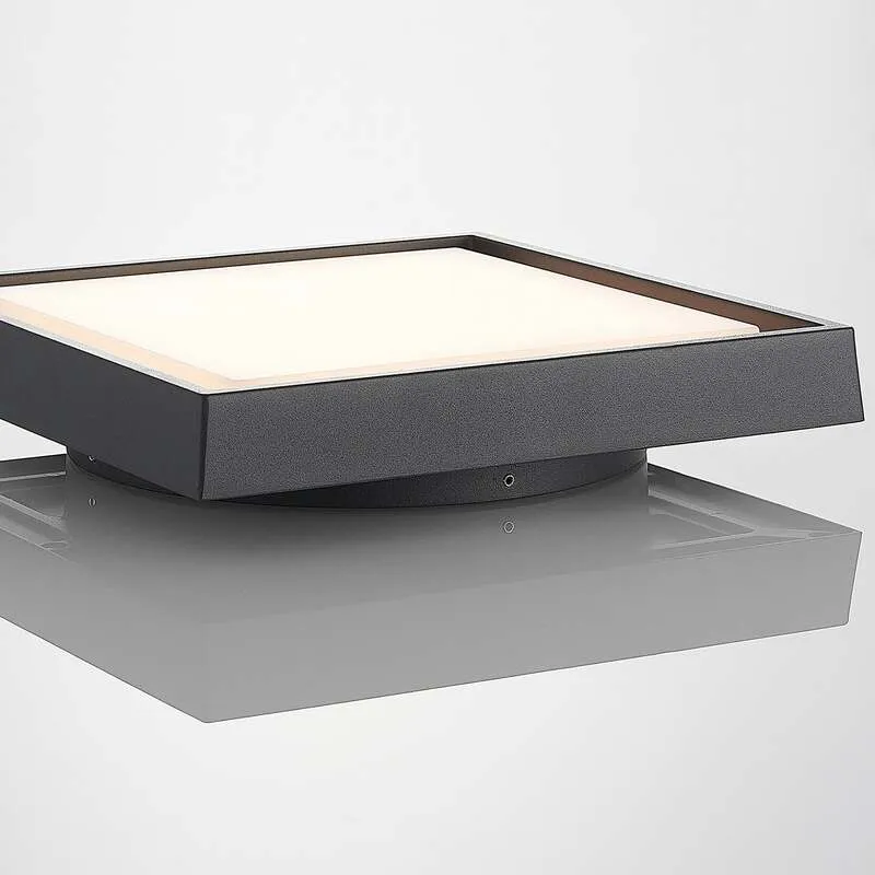 B-Ware Lucande Deckenleuchte Außenlampe LED Birta dunkelgrau Aluminiumdruckguss IP54