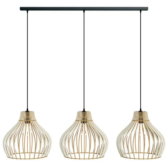 B-Ware Euluna Barrel Hängeleuchte Deckenlampe Pendelleuchte Lampe E27 Holzschirm Holz