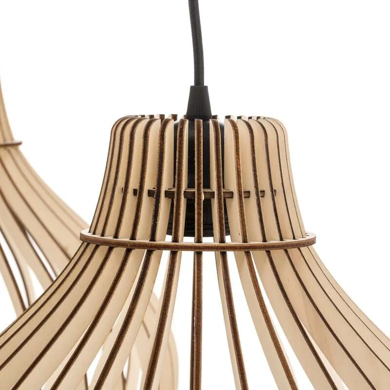 B-Ware Euluna Barrel Hängeleuchte Deckenlampe Pendelleuchte Lampe E27 Holzschirm Holz