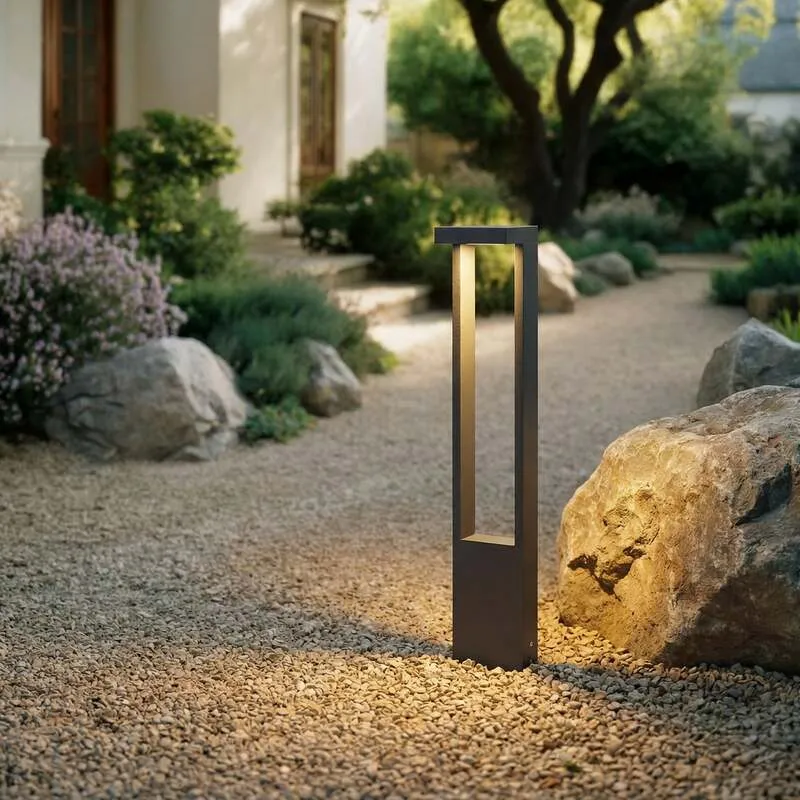 B-Ware Lindby Wegeleuchte Gartenleuchte LED Außenleuchte Lonete dunkelgrau IP65 6515