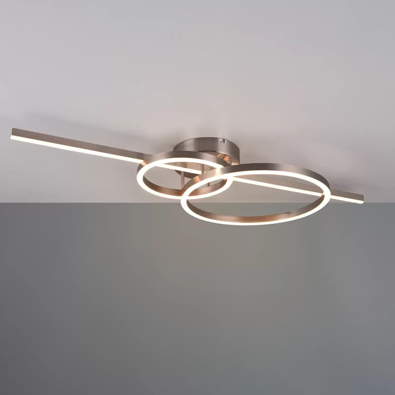 B-Ware Trio Lighting LED-Deckenleuchte Montilla 3-flammig Remote nickel Deckenlampe
