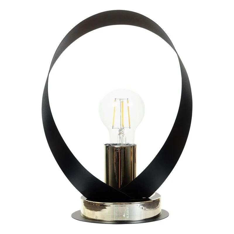 B-Ware Euluna Tischleuchte Lampe Petla schwarz gold Metall Ø 19 cm Spot Leuchte Licht