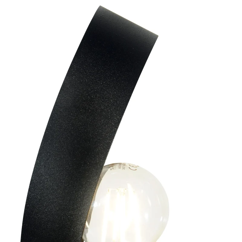 B-Ware Euluna Tischleuchte Lampe Petla schwarz gold Metall Ø 19 cm Spot Leuchte Licht