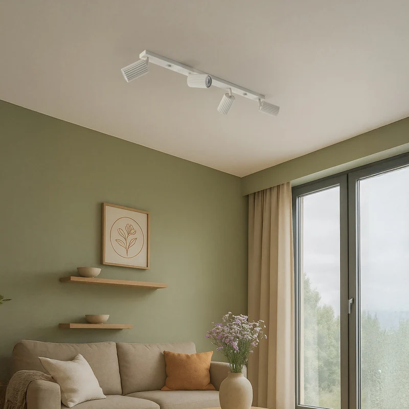 B-Ware SOLLUX LIGHTING Marke Deckenstrahler Spot Lampe Karbon beige Länge 81 cm