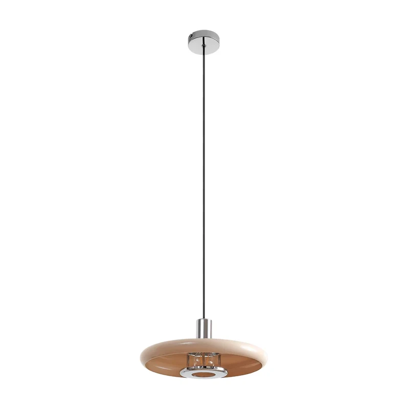 B-Ware Lindby Pendelleuchte Hängelampe Lampe Retro LED E27 beige Metall 35 cm