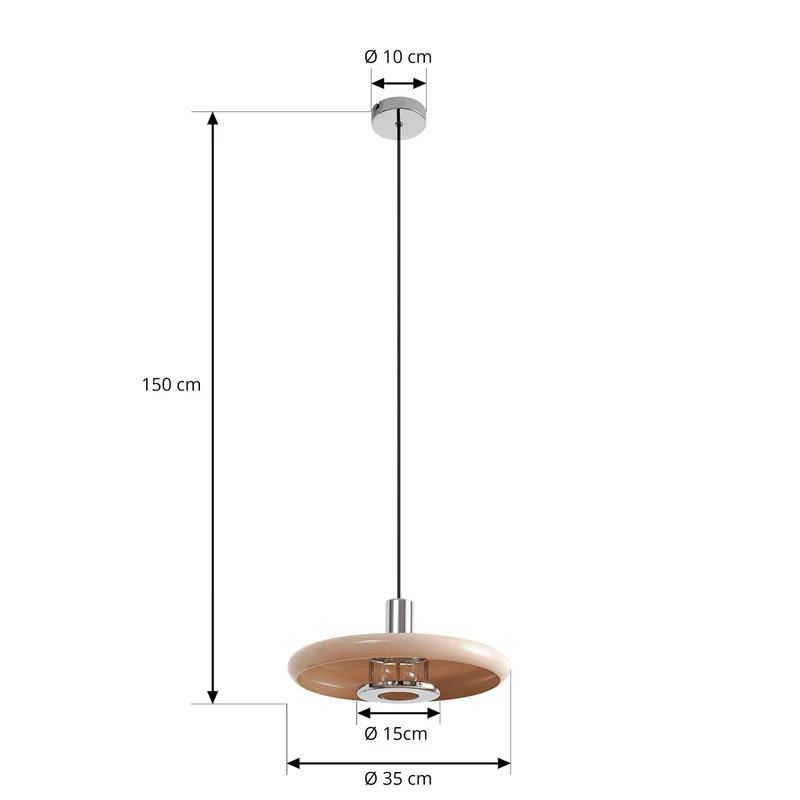 B-Ware Lindby Pendelleuchte Hängelampe Lampe Retro LED E27 beige Metall 35 cm