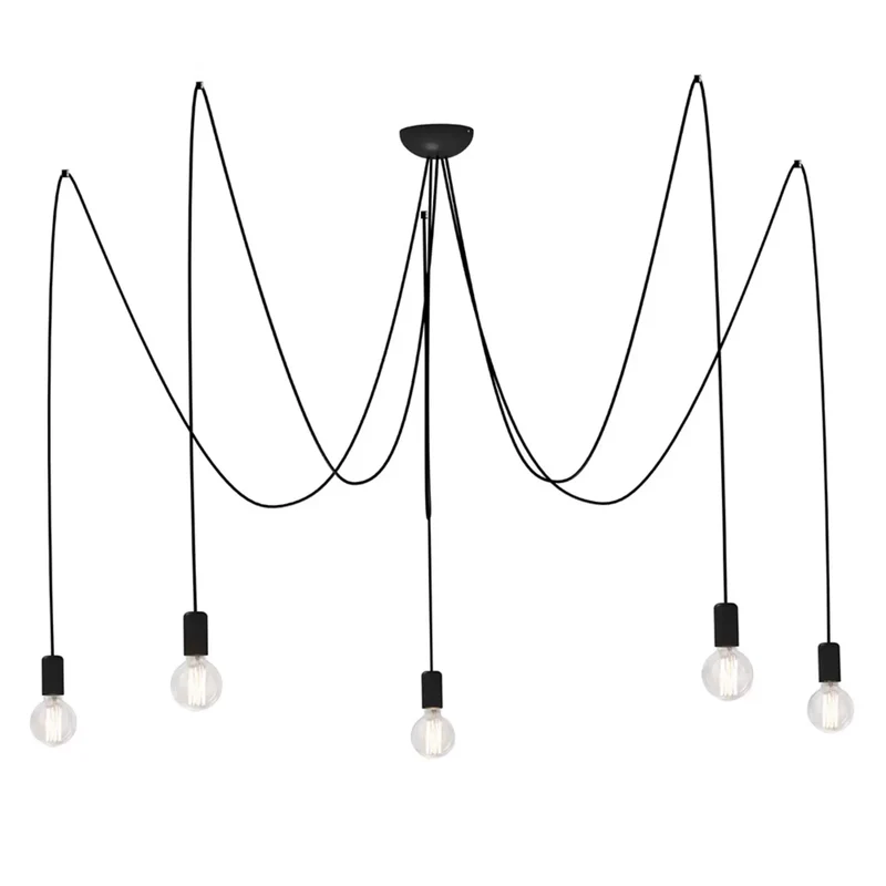 B-Ware Nowodvorski Lighting Hängeleuchte Spider in Schwarz fünfflammig Deckenlampe Spot