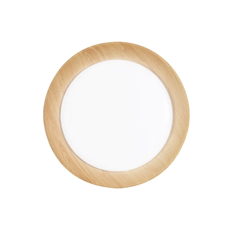 B-Ware Luce Ambiente Design Deckenleuchte Lampe LED Arka weiß Holzoptik Eisen CCT 50 cm