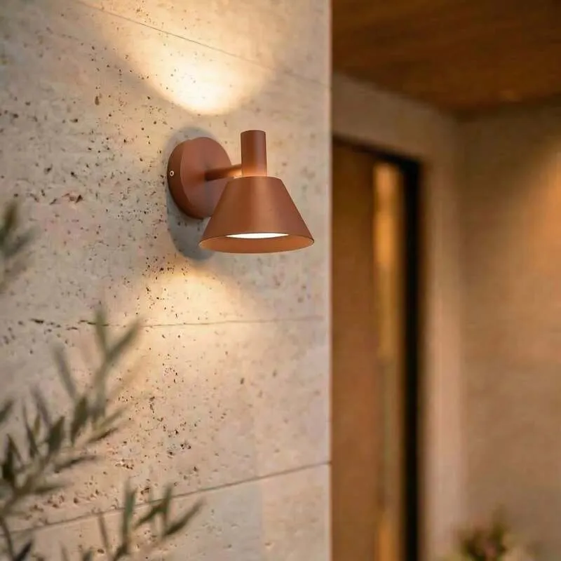 B-Ware Lucande Außenwandleuchte Tabena LED Gartenleuchte Lampe braun IP54 16x17,5cm