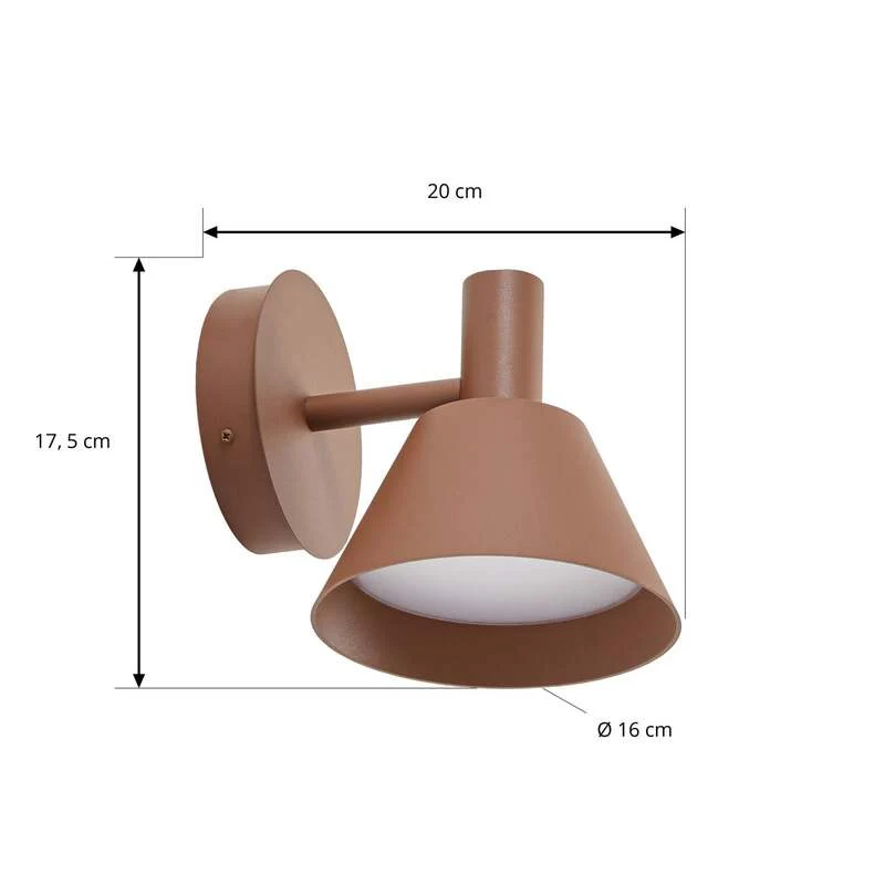 B-Ware Lucande Außenwandleuchte Tabena LED Gartenleuchte Lampe braun IP54 16x17,5cm