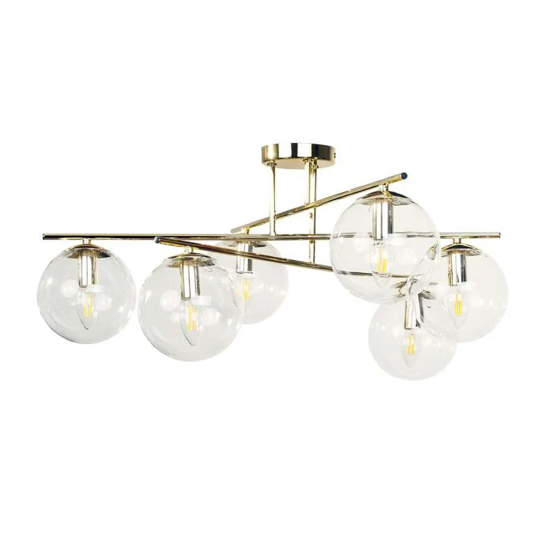 B-Ware Deckenleuchte Zoe 6-flammig LED goldfarben dimmbar Lampe Leuchte 72x72cm