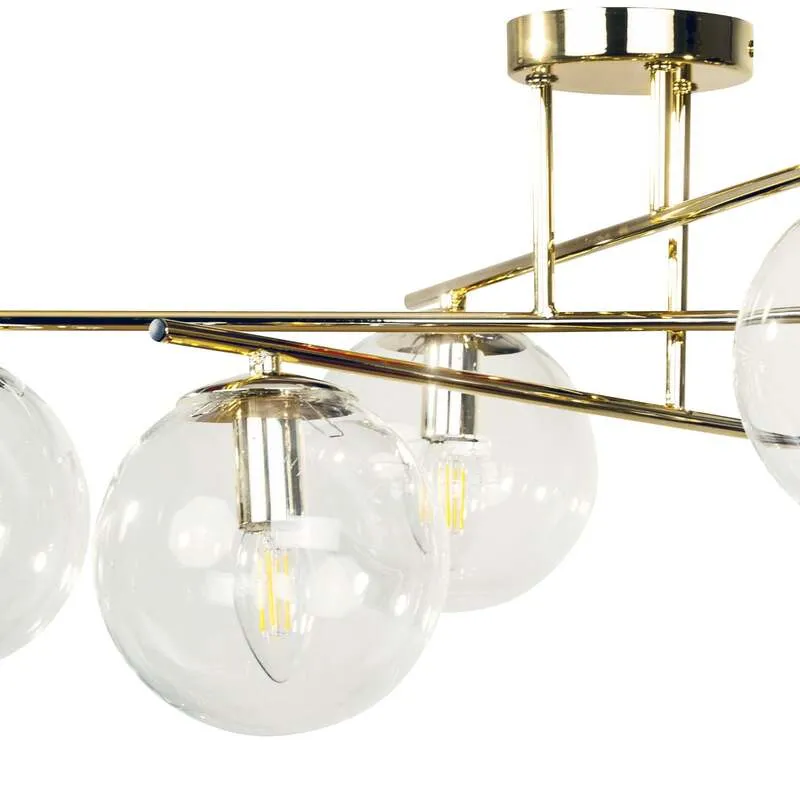 B-Ware Deckenleuchte Zoe 6-flammig LED goldfarben dimmbar Lampe Leuchte 72x72cm