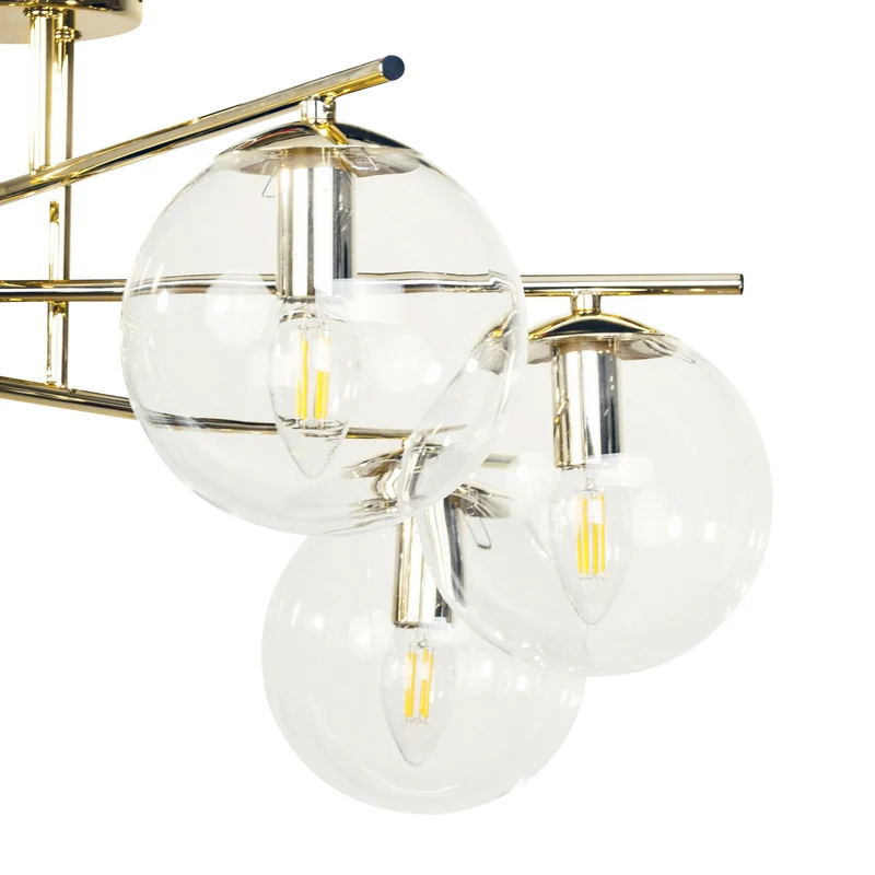 B-Ware Deckenleuchte Zoe 6-flammig LED goldfarben dimmbar Lampe Leuchte 72x72cm