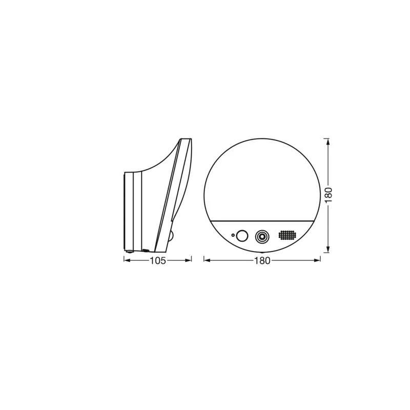 B-Ware OSRAM SMART+ Außenwandleuchte ROUND LED Gartenlampe Kamera Sensor grau IP44