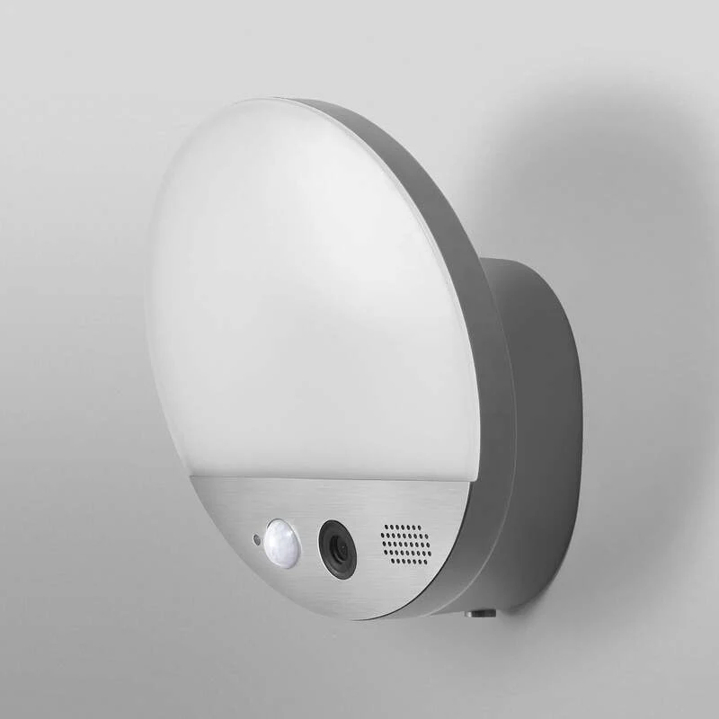 B-Ware OSRAM SMART+ Außenwandleuchte ROUND LED Gartenlampe Kamera Sensor grau IP44