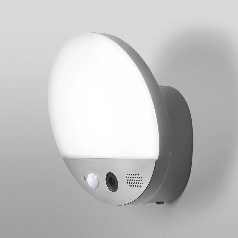 B-Ware OSRAM SMART+ Außenwandleuchte ROUND LED Gartenlampe Kamera Sensor grau IP44