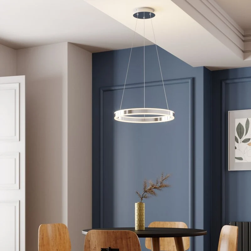 B-Ware Lucande Pendelleuchte Hängelampe LED chrom dimmbar warmweiß Acryl Metall 50 cm
