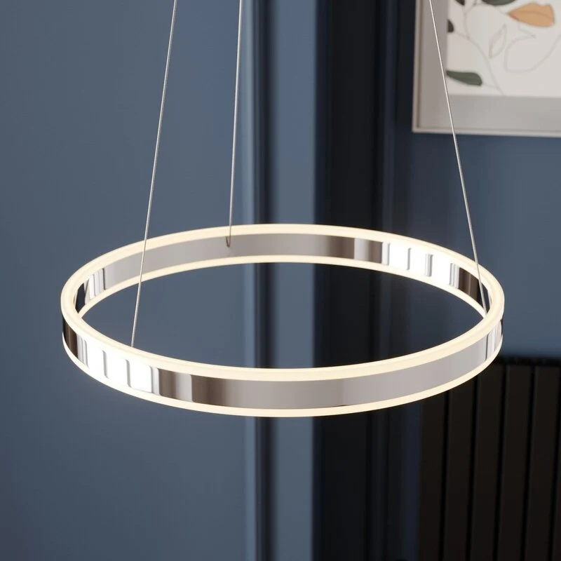 B-Ware Lucande Pendelleuchte Hängelampe LED chrom dimmbar warmweiß Acryl Metall 50 cm