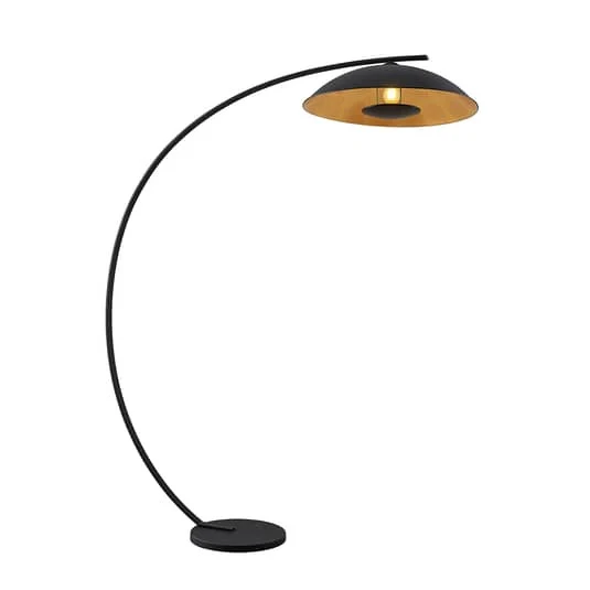 B-Ware Lindby Bogenstehlampe Stehleuchte Emilienne schwarz goldfarben Wohnzimmer Lampe