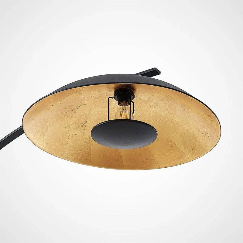 B-Ware Lindby Bogenstehlampe Stehleuchte Emilienne schwarz goldfarben Wohnzimmer Lampe