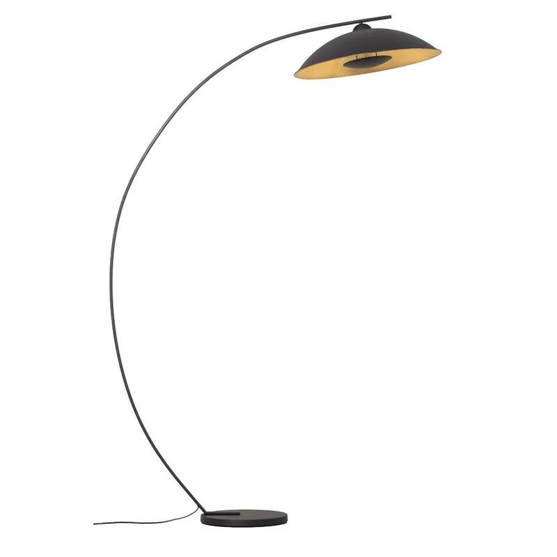 B-Ware Lindby Bogenstehlampe Stehleuchte Emilienne schwarz goldfarben Wohnzimmer Lampe