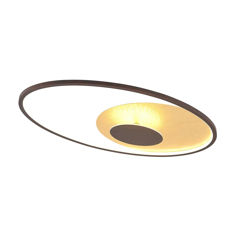 B-Ware Lindby Deckenleuchte Lampe LED Feival Dimmbar Wandschalter rost gold Metall