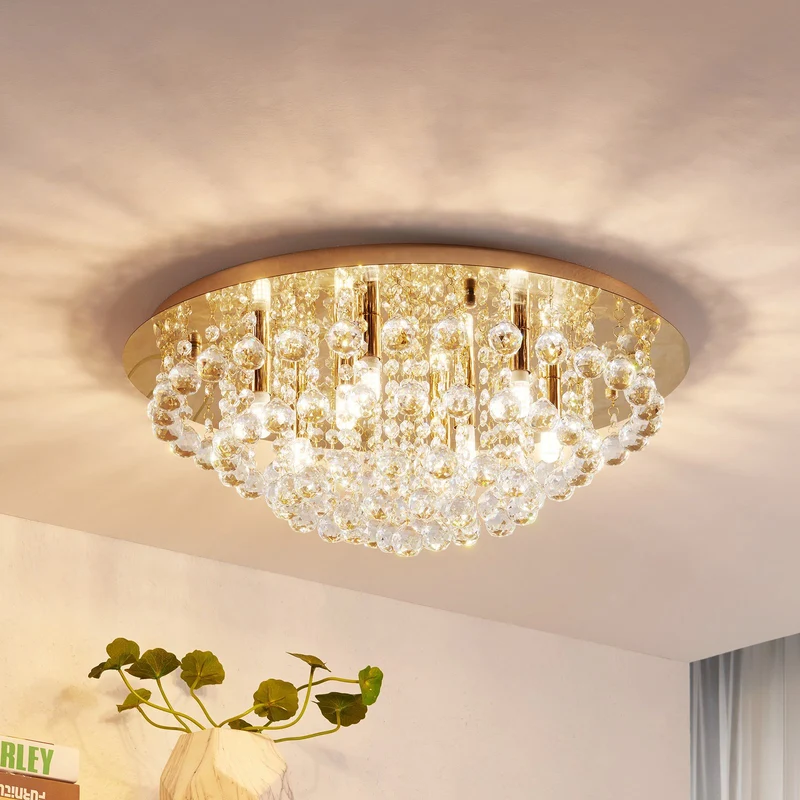 B-Ware Lindby Deckenleuchte Deckenlampe Gillion Kronleuchter Kristall Lampe LED Ø 55cm