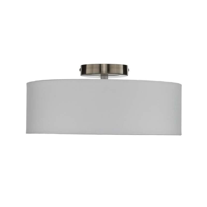B-Ware Lindby Deckenleuchte Lampe Sebatin LED Leuchte dimmbar weiß Ø40cm Stoff nickel