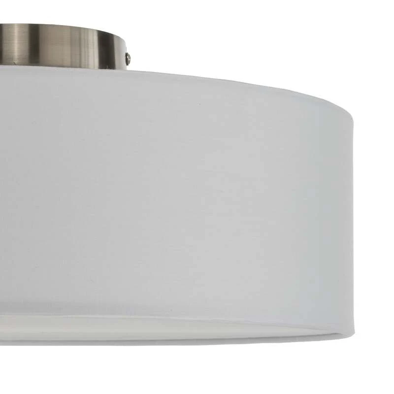 B-Ware Lindby Deckenleuchte Lampe Sebatin LED Leuchte dimmbar weiß Ø40cm Stoff nickel