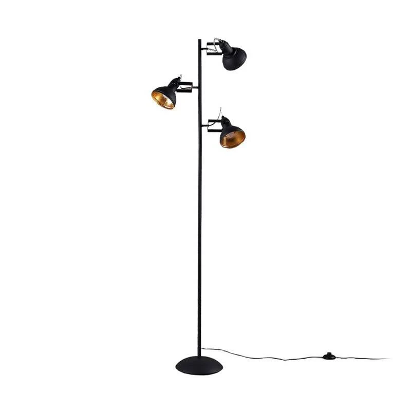 B-Ware Lindby Stehleuchte Lilly LED Stehlampe Lampe schwarz gold 170cm 3-flammig