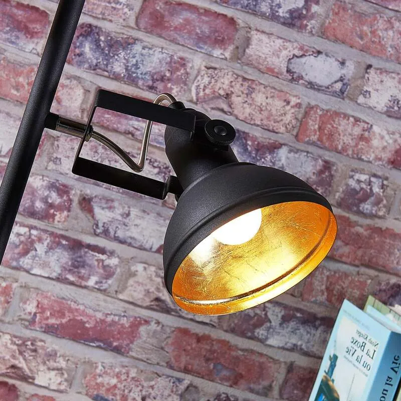 B-Ware Lindby Stehleuchte Lilly LED Stehlampe Lampe schwarz gold 170cm 3-flammig