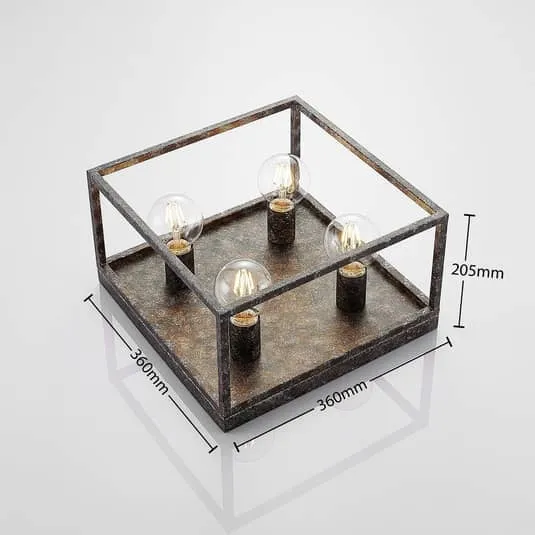 B-Ware Lindby Lejus Deckenlampe 4-flg. rost E27 Decken-Lampe Deckenlicht Dekoleuchte