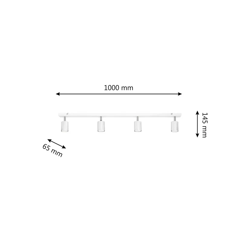 B-Ware Deckenlampe Tune II weiß/chrom Metall 4-flammig länglich Deckenleuchte Lampe