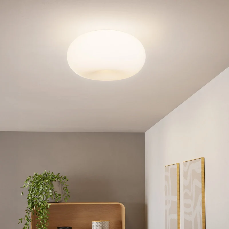 B-Ware EGLO OPTICA Retrofit Wandleuchte Deckenlampe Lampe Leuchte 2-flg Glas Opal Weiß